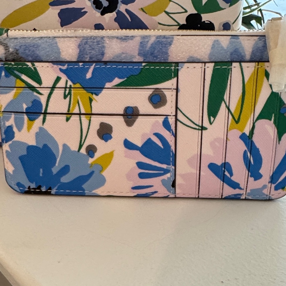 Kate Spade Blue and Green Floral Wallet - Picture 3 of 5